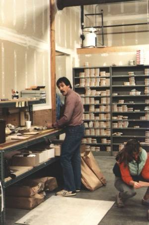 Bill filling orders after returning from a week-long trip servicing nursing facilities in Eastern Washington